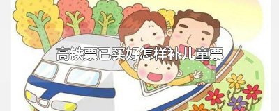 ​高铁票已买好怎样补儿童票