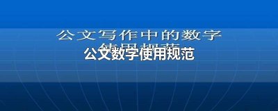 ​公文数字使用规范