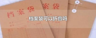 ​档案袋可以折叠吗