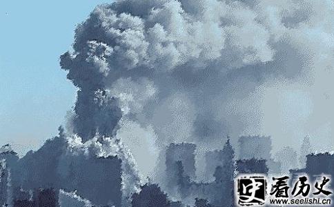 世贸大楼倒塌瞬间