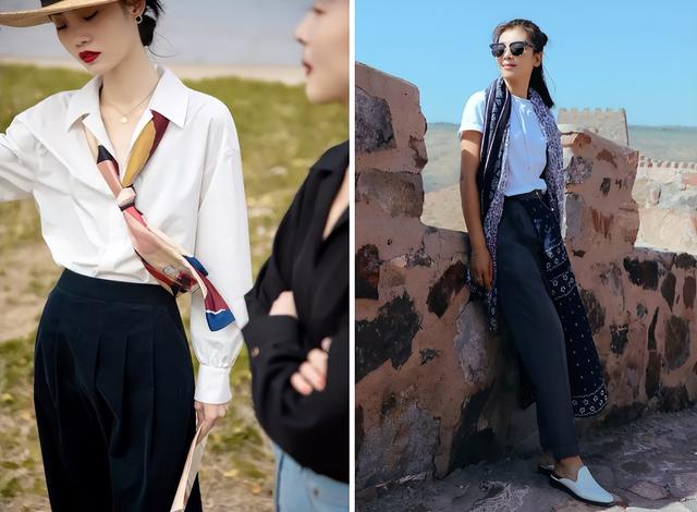 极简主义丝巾的穿衣搭配(丝巾老土又花哨)(17)