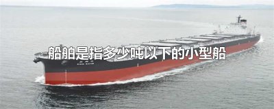 ​船舶是指多少吨以下的小型船