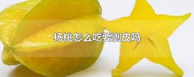​吃杨桃需要剥皮吗视频 吃杨桃要去皮吗