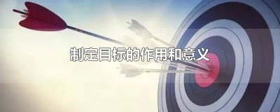 ​制定目标的作用和意义