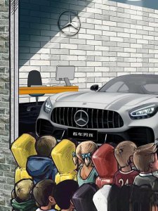 ​一个小男孩望着橱窗抖音现在很火的橱窗小男孩看着的车的图片是什么软件做的？