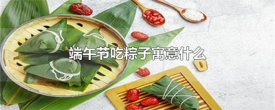 端午节吃粽子寓意什么
