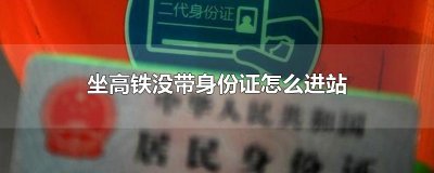 坐高铁没带身份证怎么进站